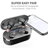 TOZO T10 TWS Bluetooth 5.0 Earbuds【True Wireless Stereo】 with Wireless Charging Case Headphones IPX8 Waterproof in-Ear Built-in Mic Headset Premium Sound with Deep Bass for Sport