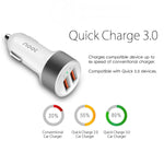 noot products USB Car Charger 36W Dual Port Quick Charge 3.0 Fast Charging Compatible for iPhone Xs/XS Max/XR/X/8/8 plus/7/7 Plus/6s/6s Plus/6 Samsung Galaxy S10/S10 Plus/S10E/Note 9/8/S9/S8/Plus