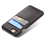 iPhone 8 Card Case, XRPow Synthetic Leather Wallet Case with Slim Professional Executive Snap On Cover with 2 Card Holder Slots for Apple iPhone 7/8 Black