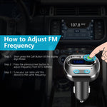 VicTsing (Upgraded Version) V4.1 Bluetooth FM Transmitter for Car, Wireless in-Car Bluetooth Adapter, Bluetooth Radio Transmitter Support Aux Input Output, TF Card and U-Disk, Hands Free Calls-Grey