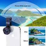 Cell Phone Camera Lens Kit for iPhone and Android, Cellphone Lenses Kit with Tripod and Shutter Remote, 5 in 1 Zoom Universal Telescope Lens+ Wide Angle Lens+ Micro Lens+ Fisheye Lens+ CPL Lens