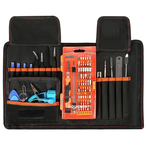 Computer Cellphone Repair Tools Kits，PC Precision Screwdriver Set,SOUCOLOR 78 in 1 Magnetic Driver Kit with Portable Case for iPad, iPhone 8/8 Plus, Tablets, Laptops, PC, Smartphones, Watches, Game Co