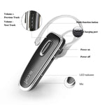 GLCON GJ-02 Stereo Wireless Bluetooth 4.0 BT Headset with A2DP, Music Streaming Dual Pairing, Noise Cancellation, Echo Cancellation, Microphone Mic - Black