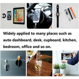 KEKU 10pcs Adhesive Gel Pad Non-Slip Gel Pad Portable Automatic Gel Base for Mobile Phones, Mats, Keys, Easy Removal, Adhere to Anywhere (Round Black, White)