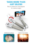Premium 5-In-1 Bluetooth Selfie Stick For iPhone X XR XS 10 8 7 6 5, Samsung Galaxy S10 S9 S8 S7 S6 S5, Android - Selfie Sticks (Powered by USA Technology) - No Apps No Downloads No Batteries Required
