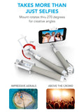 Premium 5-In-1 Bluetooth Selfie Stick For iPhone X XR XS 10 8 7 6 5, Samsung Galaxy S10 S9 S8 S7 S6 S5, Android - Selfie Sticks (Powered by USA Technology) - No Apps No Downloads No Batteries Required