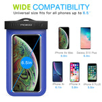 MoKo Waterproof Phone Pouch, Underwater Waterproof Cellphone Case Dry Bag with Lanyard Armband Compatible with iPhone X/Xs/Xr/Xs Max, 8/7/6s Plus, Samsung Galaxy S10/S9/S8 Plus, S10 e, S7 Edge, Blue