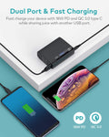 Xcentz Portable Charger 10000mAh Small & Compact with 18W Power Delivery & QC 3.0, USB C Power Bank Fast Charge for iPhone XS/XR/X/8, Galaxy S8/S9, Pixel 3/3XL, iPad Pro 2018, Nintendo Switch