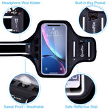 QUANFUN Compatible iPhone Xs X 8/7/6/S Plus Sports Armband, Fitness Running Workout Gym Jogging Case Holder Arm Band Strap Compatible Galaxy S8 S7 Plus Edge Note8, Fits 5.5” to 6.2” Cell Phones