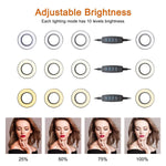 Selfie Ring Light with Cell Phone Holder Stand for Live Stream & Makeup Including Selfie Remote Shutter, UBeesize LED Camera Light with Flexible Long Arms, Compatible with Android Phone iPhone