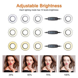 Selfie Ring Light with Cell Phone Holder Stand for Live Stream & Makeup Including Selfie Remote Shutter, UBeesize LED Camera Light with Flexible Long Arms, Compatible with Android Phone iPhone