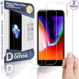 iPhone 8 Plus Screen Protector, iPhone 7 Plus Glass Screen Protector Defenslim by Witkeen Ballistic Tempered Glass Screen Protector iPhone 8 Plus iPhone 7 Plus, (2-Pack) Case Compatible