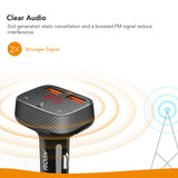 Roav by Anker, SmartCharge F0 FM Transmitter/Bluetooth Receiver/Car Charger with Bluetooth 4.2, 2 USB Ports, PowerIQ, and AUX Output (No Dedicated App)