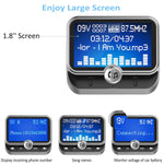 (Upgraded Version) Bluetooth FM Transmitter, ToHayie Wireless Radio Adapter Stereo Music Player 1.8” LCD Display with Dual USB Charging Ports, Supports Hands-Free Calling, AUX, TF Card and U-Disk