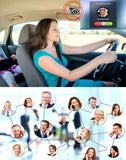 Car Speakerphone AUTO Power ON Wireless in Car Speaker Handsfree Sun Visor Car Kit Portable Enhance Bass Build in Mic Car Charger for All Smartphone Support Music Streaming, Calls