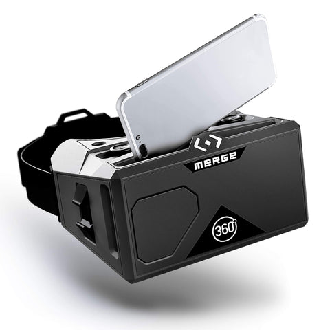 Merge AR/VR Headset - Augmented and Virtual Reality Goggles, STEM Product, 300+ Experiences, Works with iPhone or Android (Moon Grey)