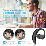 YUWISS Bluetooth Headset [36Hrs Playtime, 2 Batteries, V4.2] Wireless Bluetooth Earpiece for Cell Phone Noise Canceling Car Earbuds Headphones with Mic Compatible with iPhone Samsung Android (Black)