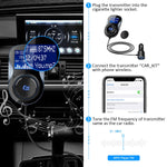 Bluetooth FM Transmitter, ELEGIANT FM Transmitter Radio Adapter Hands-Free Car Kit with 1.4 Inch Display,Supports TF Card Slot & Dual USB Charging Ports,Safe Driving with One Key Control - Black