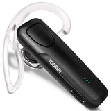 TOORUN Bluetooth Headset 10 Hours Playing Time with Voice Reminder and Noise Cancelling Mic Compatible with Android and iOS Smart Phones-Black