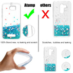 Galaxy Grand Prime Glitter Case, J2 Prime Phone Cases with HD Screen Protector for Girl Woman, Atump Liquid Clear TPU Bumper Back Protective Phone Cases for Samsung Galaxy J2 Prime G530 Blue