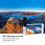 Phone Lens Zoom, ANARONA 12X Optical HD Cell Phone Camera Telephoto Lens with Universal Clip for iPhone X, 8, 7, 6s, 6, SE, Samsung Galaxy S9, S8, S7, S7 Edge and Most Smartphones