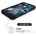 Hocase iPhone 8 Plus Case, iPhone 7 Plus Case, Heavy Duty Shockproof Protection Hard Plastic+Silicone Rubber Hybrid Protective Case for iPhone 7 Plus/iPhone 8 Plus - Mandala in Galaxy