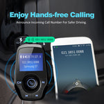 VicTsing Upgraded Bluetooth FM Transmitter for Car, Power Off Switch, Music Player Support USB Flash Drive /Micro SD Card /AUX Input, Wireless Radio Transmitter with 1.44'' Display, Dual USB - Black