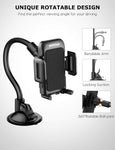 Mpow 033 Cell Phone Holder for Car, Windshield Long Arm Car Phone Mount with One Button Design and Anti-Skid Base Car Holder Compatible iPhone Xs MAX/XS/XR/X/8/7/7P/6s, Galaxy S6/S7/S8,Google,Huawei