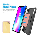 Mount Metal Plate with Adhesive for Magnetic Cradle-Less Mount -X4 Pack 2 Rectangle and 2 Round (Compatible with WizGear mounts) (Rose Gold)