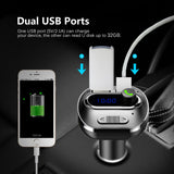 VicTsing (Upgraded Version) V4.1 Bluetooth FM Transmitter for Car, Wireless in-Car Bluetooth Adapter, Bluetooth Radio Transmitter Support Aux Input Output, TF Card and U-Disk, Hands Free Calls-Grey