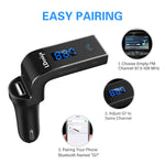 FM Transmitter, LDesign Bluetooth Wireless in-Car FM Radio Adapter Car Kit with Hand Free Call | Stereo 4 Modes Music Play | TF Card &U-Disk Reading Applicable for All Smart Phones -Black