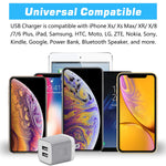 USB Wall Charger, X-EDITION 4-Pack 10.5W/2.1A Universal 2-Port USB Wall Plug Power Adapter for Phone X, 8/8 Plus 7/7 Plus, 6/6 Plus 6S, Pad, Samsung Galaxy S5 S6 S7 Edge, Nexus, LG, HTC (Gray)