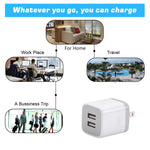 X-EDITION USB Wall Charger,4-Pack 2.1A Dual Port USB Cube Power Adapter Wall Charger Plug Charging Block Cube for Phone 8/7/6 Plus/X, Pad, Samsung Galaxy S5 S6 S7 Edge,LG, ZTE, HTC, Android (White)