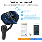 (Upgraded Version) Sumind Car Bluetooth FM Transmitter, Wireless Radio Adapter Hands-Free Kit with 1.7 Inch Display, QC3.0 and Smart 2.4A USB Ports, AUX Output, TF Card Mp3 Player(Blue)