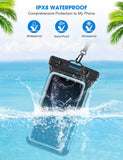 Mpow Waterproof Phone Pouch, Full Transparency IPX8 Waterproof Case with Adjustable Lanyard Universal Dry Bag Compatible for iPhone Xs Max/XS/XR/X/8, Galaxy S9,Note 8, Google up to 6.5" 2-Pack