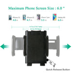 Car Phone Mount, Windshield Cell Phone Holder Universal Car Cradle Mount with Strong Suction Cup and One Touch Design Compatible iPhone X SE 7 Plus 6S 6 Plus 6 5S 5 4, Samsung Galaxy S9 Plus S8 S7