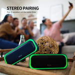 DOSS SoundBox Pro Portable Wireless Bluetooth Speaker V4.2 with 20W Stereo Sound, Active Extra Bass, Wireless Stereo Paring, Multiple Colors Lights, Waterproof IPX5, 10 Hrs Battery Life - Black