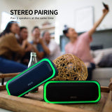 DOSS SoundBox Pro Portable Wireless Bluetooth Speaker V4.2 with 20W Stereo Sound, Active Extra Bass, Wireless Stereo Paring, Multiple Colors Lights, Waterproof IPX5, 10 Hrs Battery Life - Black