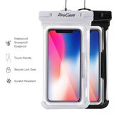 ProCase Universal Waterproof Case Cellphone Dry Bag Pouch for iPhone Xs Max XR XS X 8 7 6S Plus, Galaxy S10 Plus S10 S10e S9+/Note9, Pixel 3 XL HTC LG Sony Moto up to 6.5" -2 Pack, White/Black