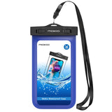 MoKo Waterproof Phone Pouch, Underwater Waterproof Cellphone Case Dry Bag with Lanyard Armband Compatible with iPhone X/Xs/Xr/Xs Max, 8/7/6s Plus, Samsung Galaxy S10/S9/S8 Plus, S10 e, S7 Edge, Blue