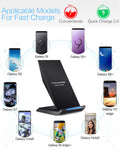 Fast Wireless Charger, NANAMI Qi Certified Charger Wireless Charging Stand Compatible iPhone X/XS/XR/XS Max/8/8 Plus, Samsung Galaxy S10 S10+ S9 S9+ S8 S8+ Note9/8 S7 S7edge and All Qi-Enabled Device