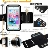 iPhone & Phone Armband Running Workout Holder for iPhone Xs Max, XR, 8 Plus,7 Plus,6s Plus, Samsung Galaxy S9+/ Note 9, LG, Pixel, MOTO, with their CASE on, Fitness Gym Gear for sports, exercise-Black