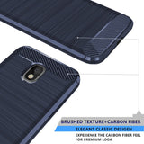 for Samsung Galaxy J3 2018, J3 V 3rd Gen, Express Prime 3, J3 Orbit,J3 Star, J3 Achieve, Amp Prime 3 Case, Dretal Carbon Fiber Brushed Texture Soft TPU Protective Cover (Navy)