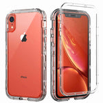 SKYLMW Case for iPhone XR,Shockproof Three Layer Protection Hard Plastic & Soft TPU Sturdy Armor Protective High Impact Resistant Cover for iPhone XR 2018(6.1 inch) for Men/Women/Girls/Boys,Clear