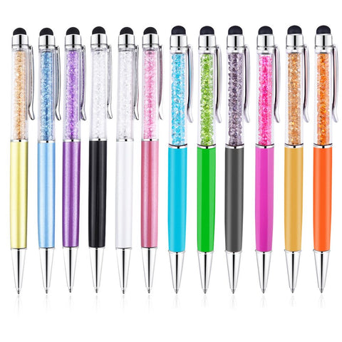 Stylus Pen, 12 Pack 2 in 1 Universal Stylus Pen Capacitive Stylus & Black Ink Ballpoint Pen Stylus for iPhone X 8 7/6 6s Plus, iPad, Tablets, Samsung Galaxy and Other Touch Screens Device