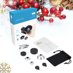 AMIR For iPhone Lens, 0.4X Wide Angle Lens + 180°Fisheye Lens & 10X Macro Lens (Screwed Together), Cell Phone Lens for iPhone Camera Lens for iPhone 7 Plus, 8, 7, 6s, Samsung & Smartphones(Silver)
