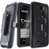 LG K30 / LG Premier Pro LTE/LG Harmony 2 case, COVRWARE [ Aegis Series ] with Built-in [Screen Protector] Heavy Duty Full-Body Rugged Holster Armor Case [Belt Swivel Clip][Kickstand], Black