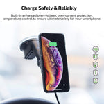 PITAKA New Magnetic Wireless Charging Windshield Car Mount[Suction Cup Magmount Qi]-Premium Luxury 360 Degree Rotation Fast Charge Suction Cup Phone Holder for Qi Smartphones