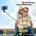 Humixx Selfie Stick, Buletooth 4-in-1 Extendable Selfie Stick Tripod 360° Rotation, Rechargeable Wireless Remote Shutter Compatible with iPhone XR/XS Max, Samsung S10+, Huawei P30, Go Pro and Cameras