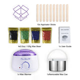 Wax Warmer, Portable Electric Hair Removal Kit for Facial &Bikini Area& Armpit-- Melting Pot Hot Wax Heater accessories Total Body Waxing Spa or Self-waxing Spa in Home For Girls & Women & Men